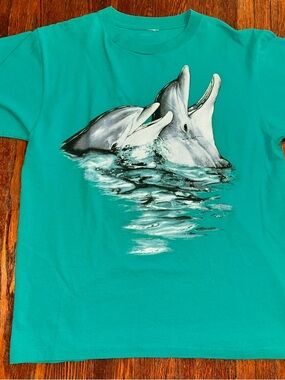 Vintage Large 90s Dolphin Single Stitch Nags Head, NC Retro Graphic Shirt